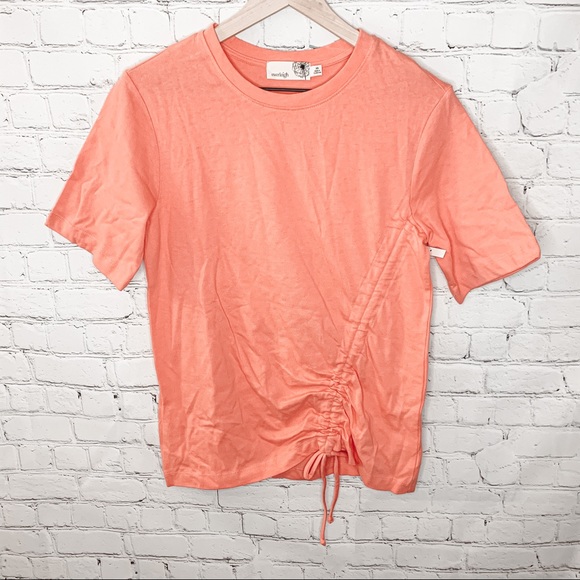 Anthropologie Everleigh Cinch Waist Tee Pink Size Extra Small NWOT - Picture 3 of 7